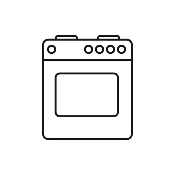 Icône de contour vectoriel de cuisinière à gaz — Image vectorielle