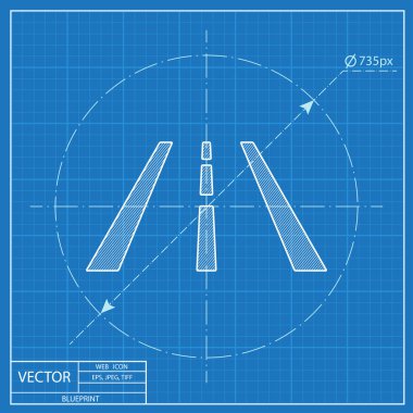 Karayolu yol şeritleri vektör hmi pano planı simgesi 