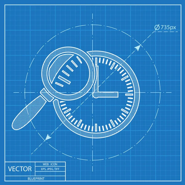 Horloge visage vecteur icône de plan. Illustration de découverte du temps . — Image vectorielle