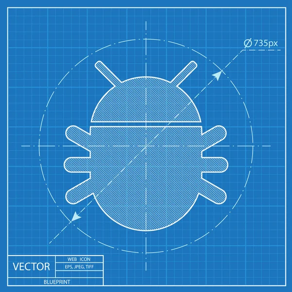 Ícone de plano vetorial de bugs. Ilustração da natureza — Vetor de Stock