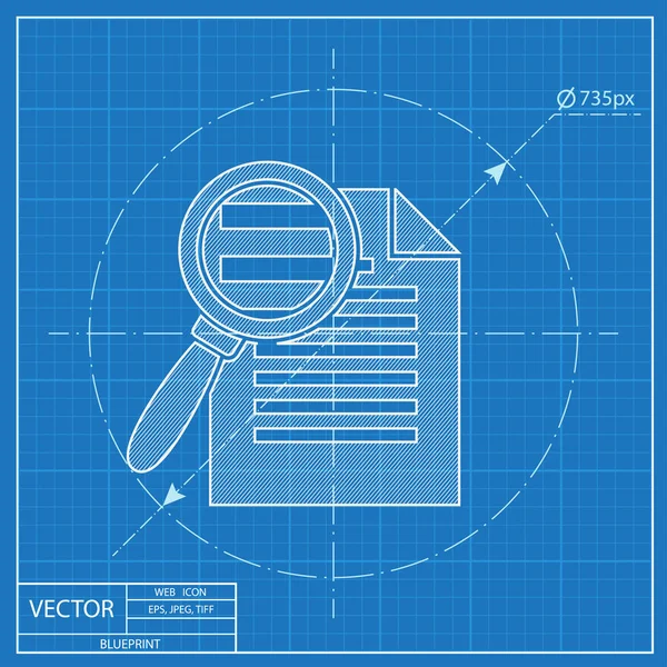 Rechercher dans le fichier icône de plan. Trouver dans le symbole du document. Vecteur plat signe — Image vectorielle