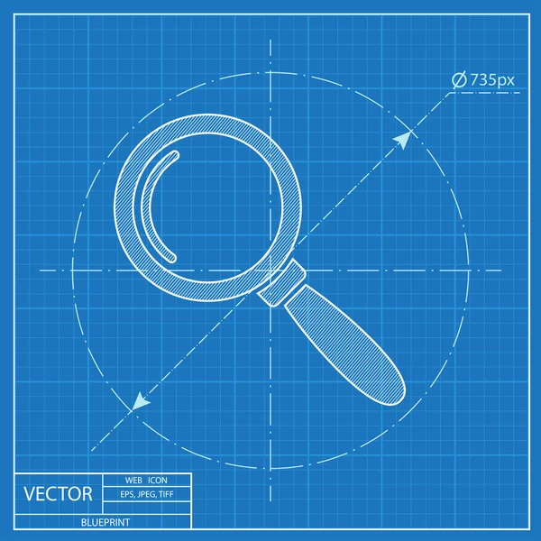 Магнітне скло для пошуку або перевірки векторних значків відбитків — стоковий вектор