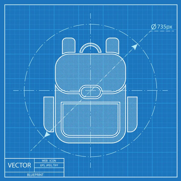 Ілюстрація туристичного рюкзака. Пригоди Векторна піктограма відбитка — стоковий вектор