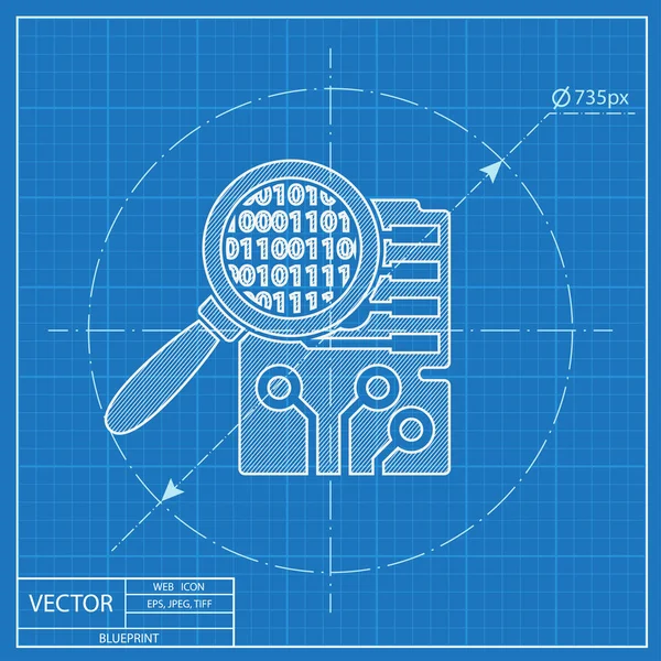 Circuito de inspección de placa vectorial icono de plano. Ilustración del servicio digital Vectores de stock libres de derechos