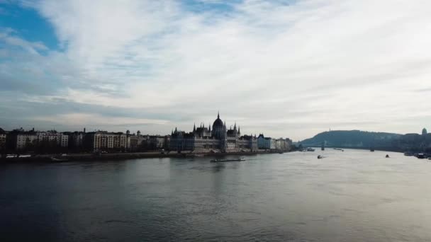 Budapest Ungerska Byggnad Aeria — Stockvideo