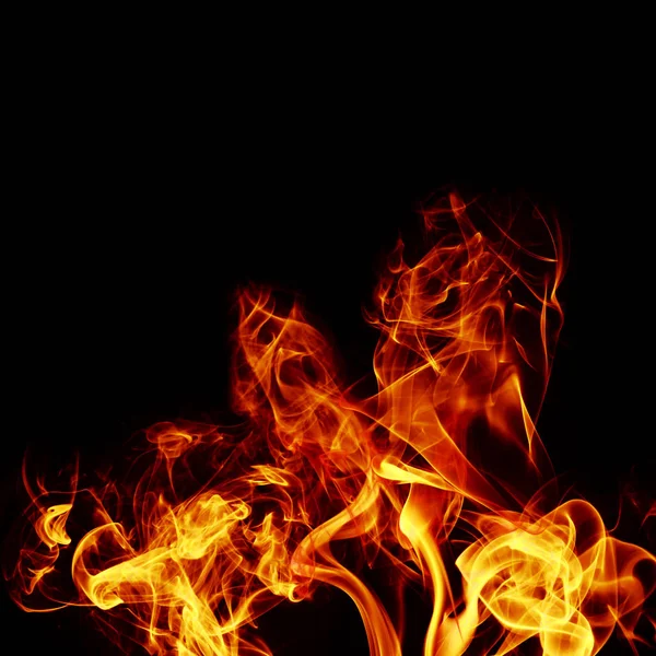 抽象的な背景 ブレイズ 火可燃性 高温地獄 ホット エネルギー 黒の背景 パワー テクスチャの Heat — ストック写真