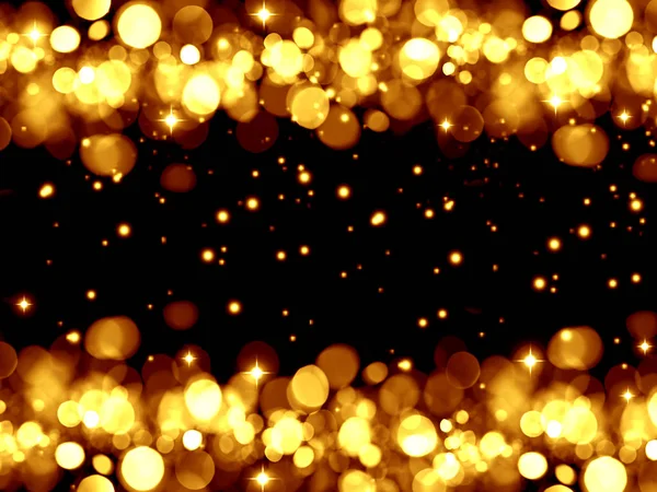 抽象的な周年記念 スポット 明るい クリスマス デザイン お祭り お祝い金のボケ ブラック フレーム 背景輝き — ストック写真