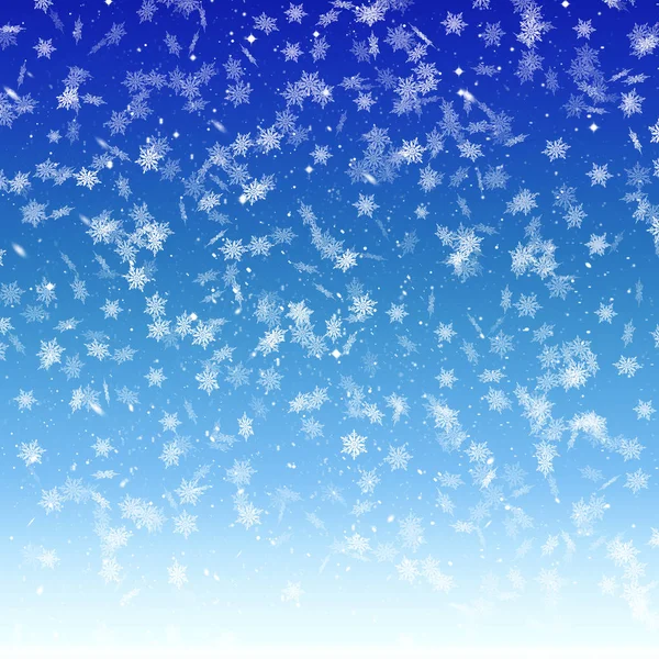 Streszczenie Tło Niebieski Niebieski Zimowe Tło Spadające Płatki Śniegu Świętować — Zdjęcie stockowe