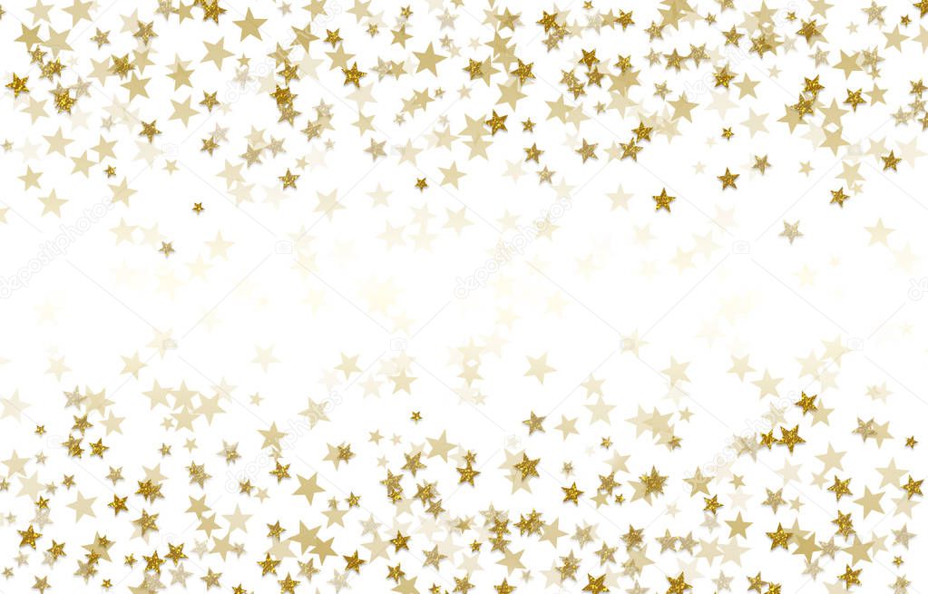 Abstract, Art, background, birthday, bright, holiday, confetti, decoration, decorative, design, drop, festive, Frame, gold, gold stars on white background, gradient, graphic, greeting, holiday, new year, pattern, star Shine, texture, white