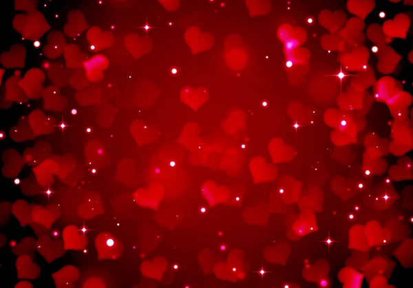 Abstract Kunst Achtergrond Achtergrond Mooi Wazig Bokeh Rode Roze Harten — Stockfoto