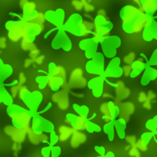 St. Patrick's day, green Shamrock, blurred bokeh background, Sha — Stock Photo, Image