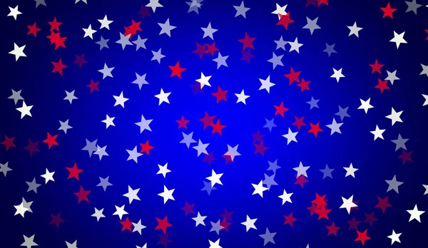 Red, white, blue stars, scattering of stars, blue background,, c — стоковое фото