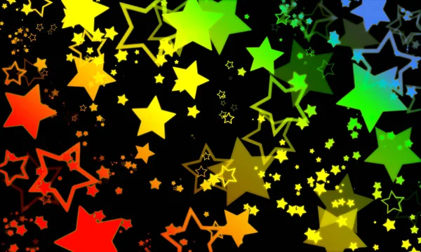 Csillagok, szivárvány szín, sokszínű, szétszórt csillagok, csoport, h — Stock Fotó