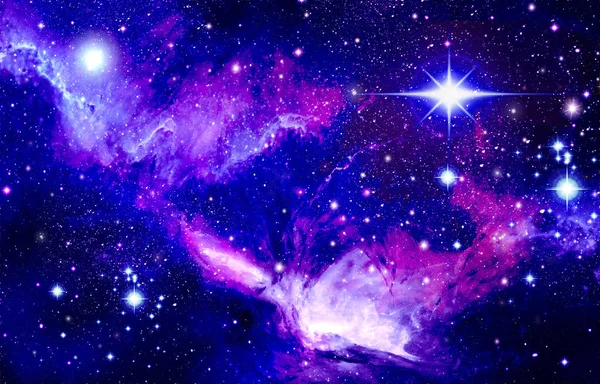 Espaço sideral, universo, espalhamento de estrelas, azul, preto, roxo, — Fotografia de Stock