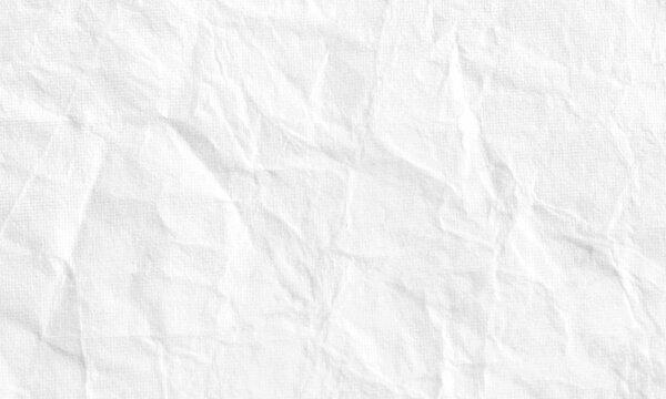 White crumpled paper, rough, blank, background, paper texture