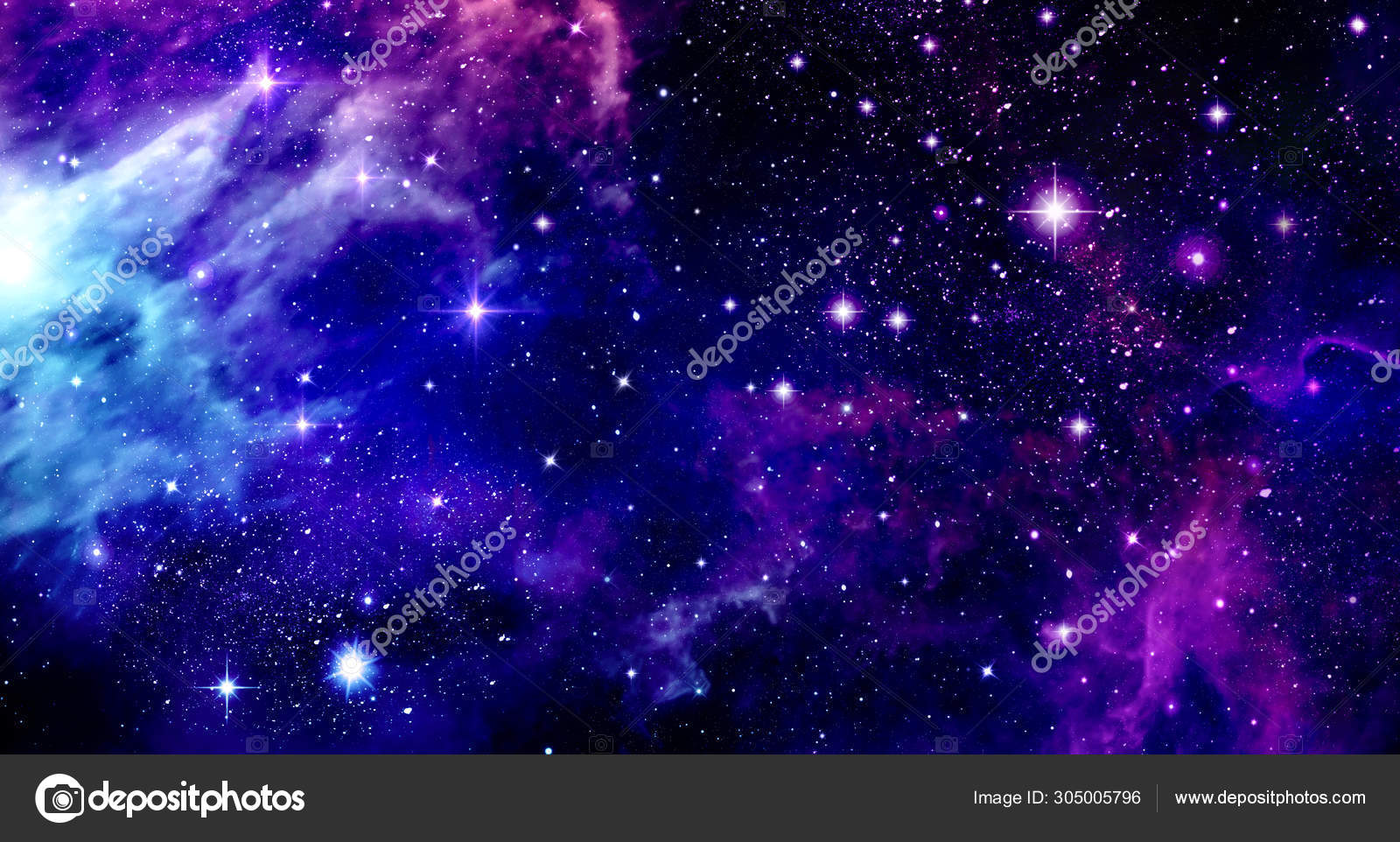 Purple And Blue Stars Background