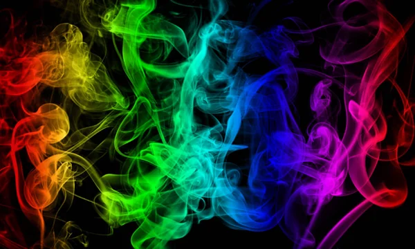 Tecidos abstratos de ondas de fumaça arco-íris, fundo brilhante, rainbo — Fotografia de Stock