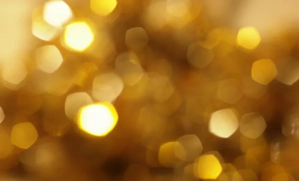 Gouden wazig bokeh achtergrond, defocus, vakantie, goud, geel, — Stockfoto