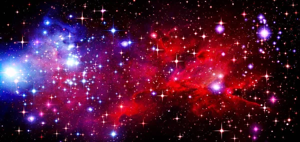 Rezumat Artă Plastică Astronomie Fundal Negru Albastru Luminos Stele Luminoase — Fotografie, imagine de stoc