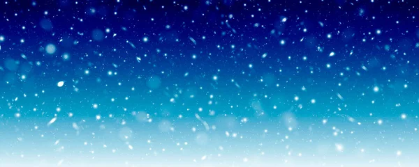 Azul Invierno Navidad Noche Cielo Fondo Con Nieve Que Cae — Foto de Stock