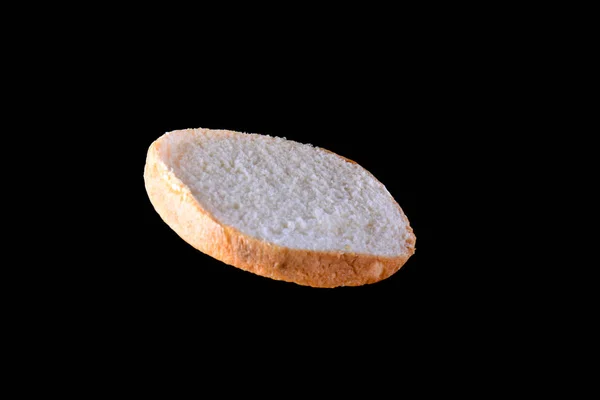 Pão Hambúrguer Grelhado Isolado Fundo Preto Fechar — Fotografia de Stock