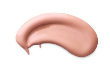 Makyaj Vakfı kozmetik smear krem beyaz arka plan üzerinde izole. Hafif bej sıvı temel örnek smear