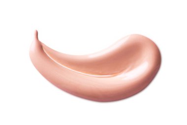 Kozmetik sıvı Vakfı krem leke smear vuruş. Beyaz arka plan üzerinde izole smear makyaj