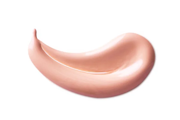 Kosmetische flüssige Foundation Creme wischt Schmierflecken. Make-up Schmiererei isoliert auf weißem Hintergrund — Stockfoto