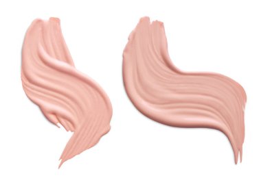 Kozmetik sıvı Vakfı krem leke smear vuruş. Beyaz arka plan üzerinde izole smear makyaj