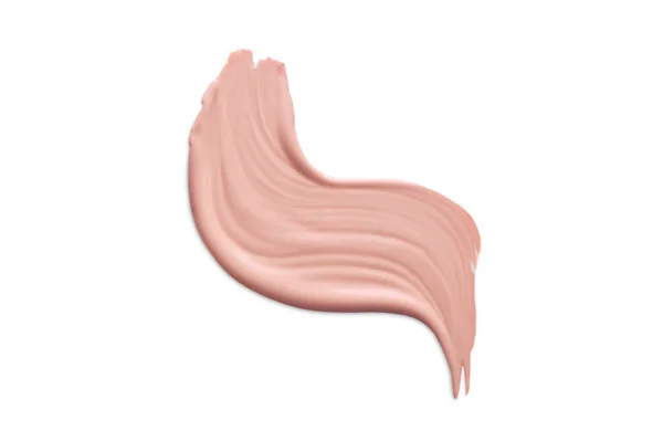 Kosmetische flüssige Foundation Creme wischt Schmierflecken. Make-up Schmiererei isoliert auf weißem Hintergrund — Stockfoto