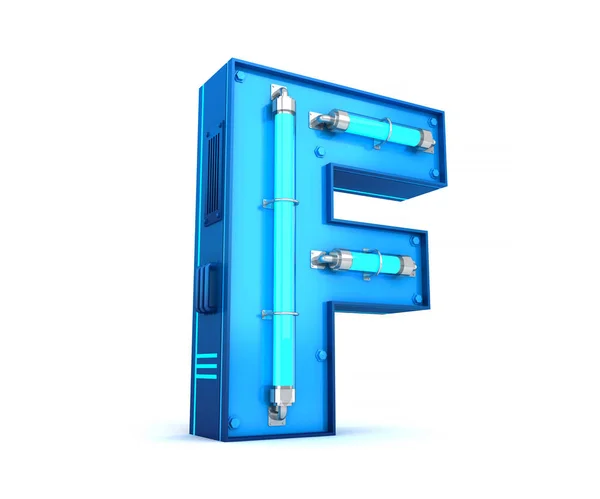 使用修剪路径的霓虹灯字母3D — 图库照片