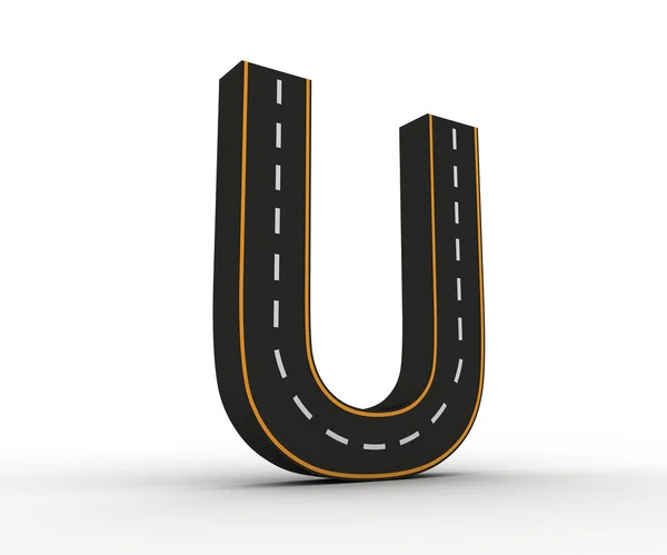 Alfabeto Simboli Delle Figure Sotto Forma Una Strada Con Segni — Foto Stock