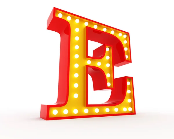 Broadway Stil Glühbirne Alphabet Rendering — Stockfoto