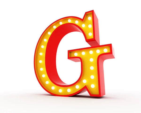 Broadway Stil Glühbirne Alphabet Rendering — Stockfoto