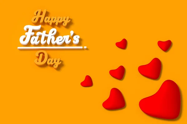 Happy Fathers Day Three Dimensional Characters Rendering Greeting Card Clipping — Stock Photo, Image