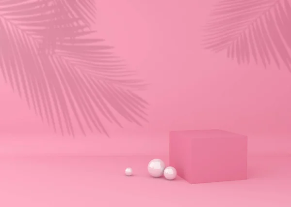 Ürün sunumu için ekran arka planı, tropikal ağaç gölgesi, 3d render çizimi.