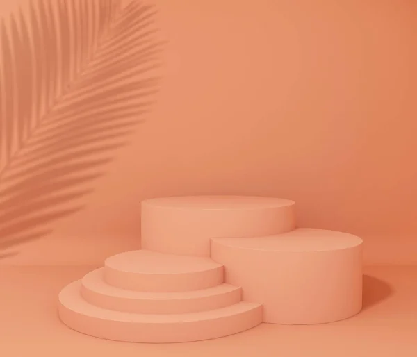 Ürün sunumu için ekran arka planı, tropikal ağaç gölgesi, 3d render çizimi.