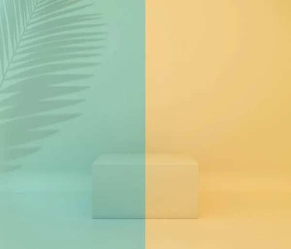 Ürün sunumu için ekran arka planı, tropikal ağaç gölgesi, 3d render çizimi