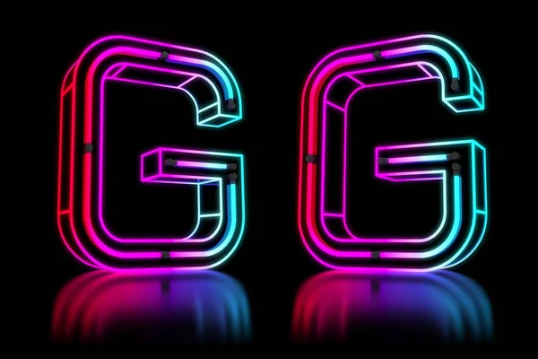Leuchtend Buntes Neon Alphabet Darstellung — Stockfoto