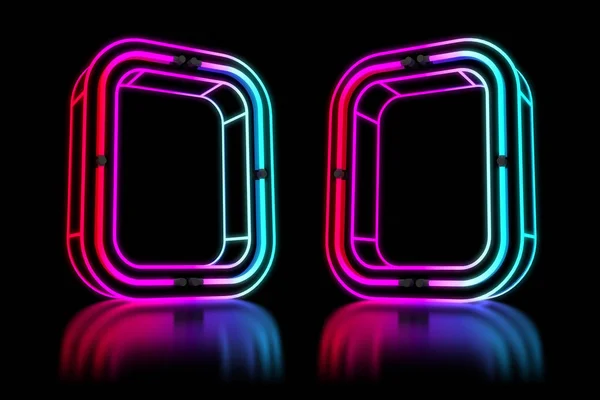 Glödande Färgglada Neon Alfabetet Rendering Illustration — Stockfoto