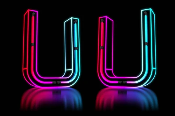 빛나는 다채로운 알파벳 렌더링 일러스트레이션 — 스톡 사진
