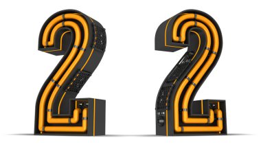 Neon ışığı 3d kırpma yollarıyla resimleme.
