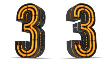 Neon ışığı 3d kırpma yollarıyla resimleme.