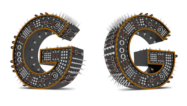 Alphabet Punk Style Rendering Illustration Clipping Paths — Stock Photo, Image