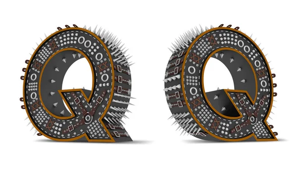 Alphabet Punk Style Rendering Illustration Clipping Paths — Stock Photo, Image