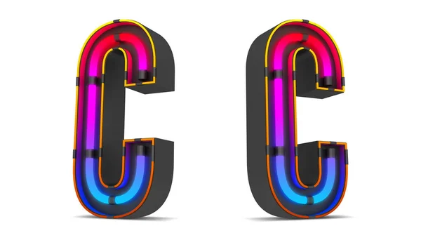 Neon Light Alphabet Rendering Illustration Mit Clipping Pfaden — Stockfoto