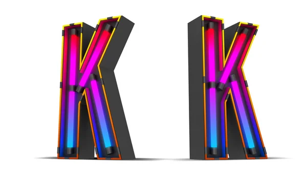 Neon Light Alphabet Rendering Illustration Mit Clipping Pfaden — Stockfoto