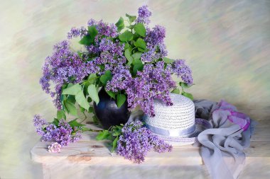 Güzel eflatun çiçekler vazoda beyaz arka plan üzerinde izole