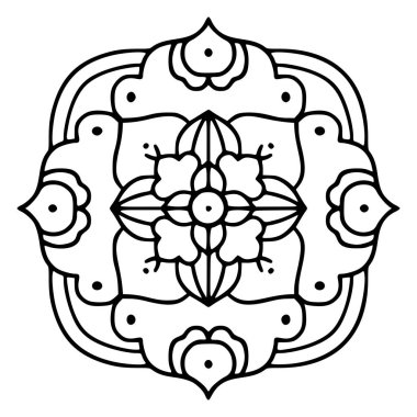 Benzersiz süslü mandala tasarım öğeleri el çekilmiş.