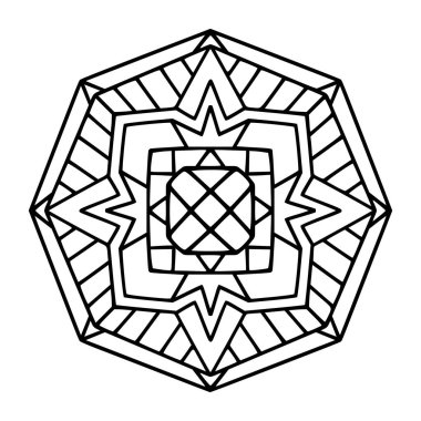 Benzersiz süslü mandala tasarım öğeleri el çekilmiş.